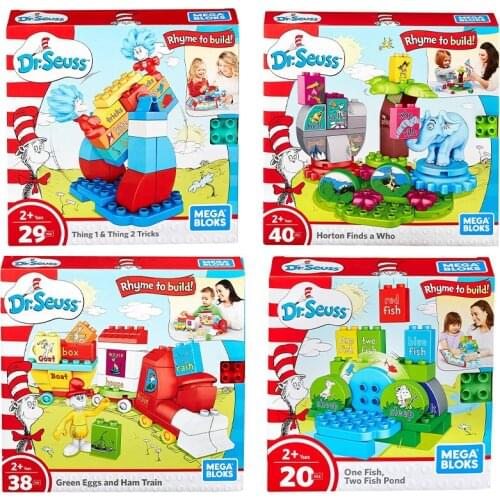 Mega Bloks Dr. Seuss Series Animal Hot Air Balloon Set Big Building Blocks Educational Toys Construction Toys Gift for Ages 2