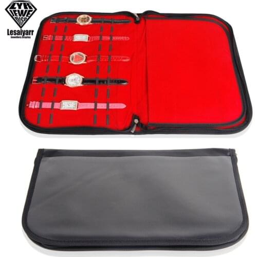 2021 NEW Black Leather Watch Storage Bag Zipper Portable Jewelry Display for Watchs Organizer Case Jewellery Zipper Bag Cases