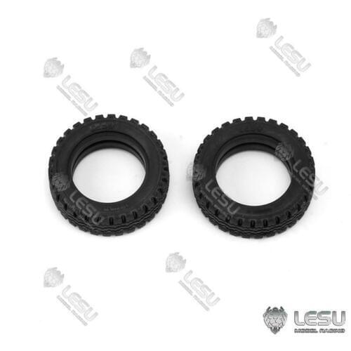 Front Rear Wheel Tires 1 Pair for 1/14 LESU RC Forklift Model Car Parts DIY Truck TH16714-SMT3