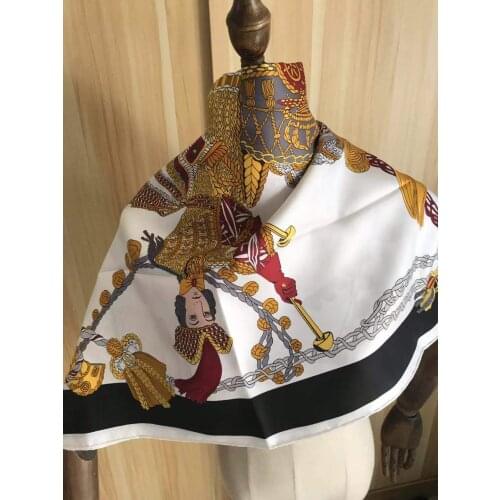 2020 new arrival fashion elegant classic 100% silk scarf 90*90 cm square shawl twill wrap for women free shipping