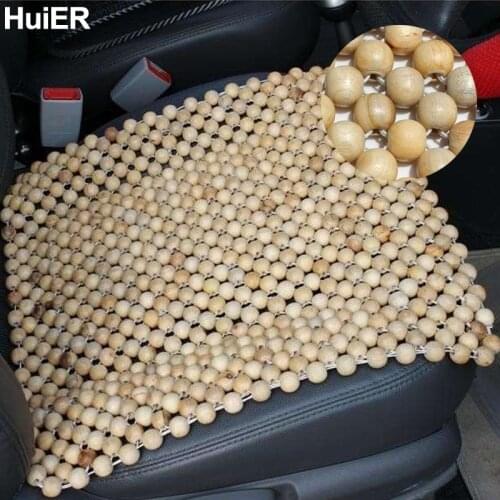 HuiER Car Seat Cushions Pure Natural Wood Beads 1 Piece Massage Breathable Car Seat Covers Mat Cushion Car Styling Free Shipping