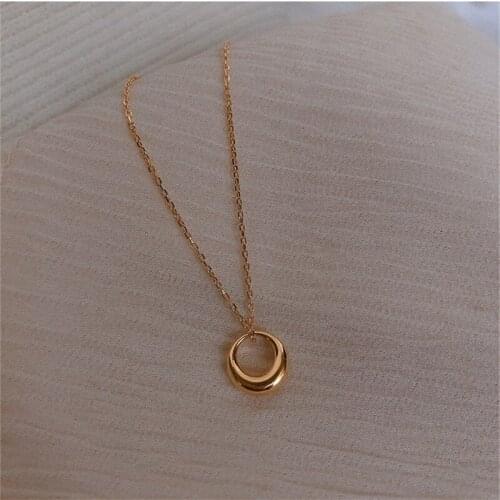 Simple Temperament Clavicle Chain Jewelry New Geometric Circle Necklace For Women Feature Namour Charm Gift All Seasons
