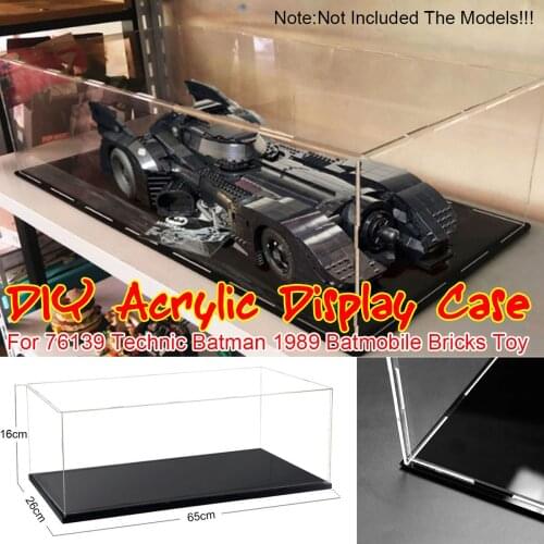 65x26x16cm Dustproof Acrylic Figure Model DIY Display Case Storage Box For LEGO 76139 Techni Batmans 1989 Batmobiles Bricks Toy