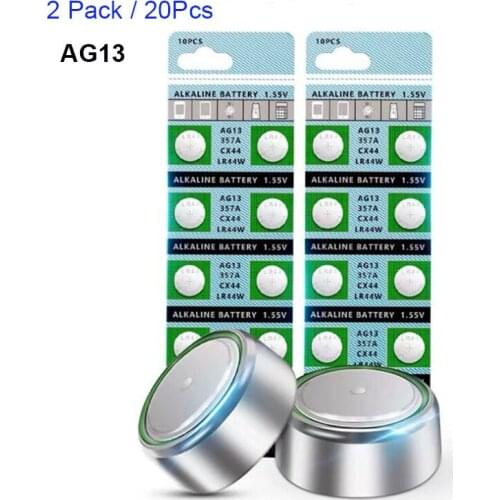 20 PCS/1pack AG13 Coin Cell LR44 357 357A S76E G13 Alkaline Button Batteries AG 13 1.5V For Watch Electronic Remote