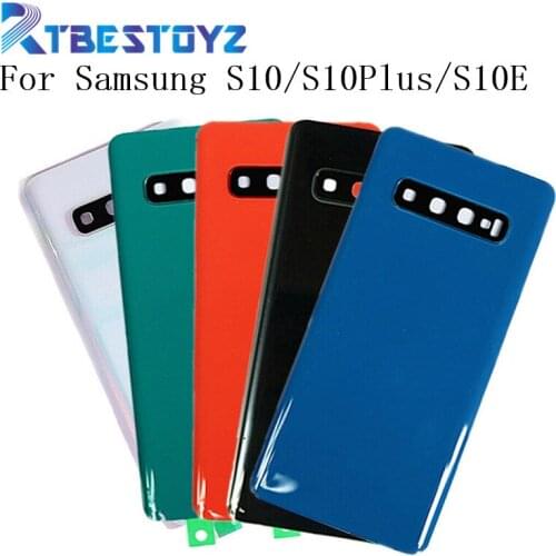 Glass Battery Cover Back Door Housing Case For Samsung Galaxy S10 Plus S10e S10 S10+ G970 G9730 G9750 With Camera lens+Logo