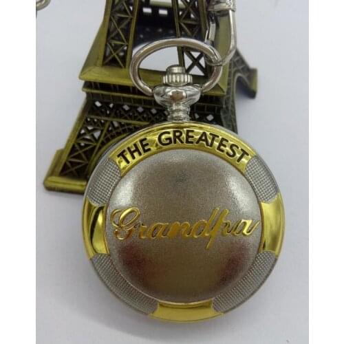 The greatest Vintage White steel Golden words Flip Roman numerals PC movement man gift pocket watch