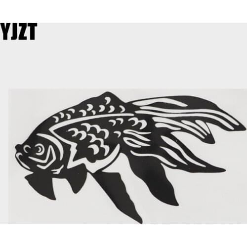 YJZT 15.7CM×9.3CM Personality Marine Animal Big Tail Goldfish Car Sticker Vinyl Decal 18A-0184