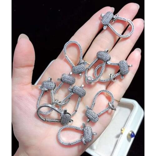 2pcs 20*35mm lobster clasp 18k gold Filled cubic zirconia micro pave clasp