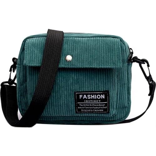 Women Bag Canvas Single Shoulder Messenger Small Square Corduroy carteras mujer de hombro y bolsos torebka damska shopper