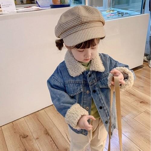 2019 baby girl winter coat cashmere warm denim coats jackets girls kids thicken wear children clothing