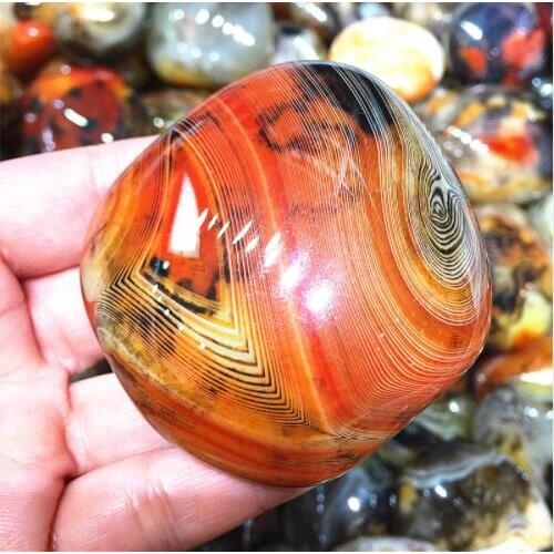 1pc Natural Sardonyx Palm Stone Colorful Agate Stone Irregular Smooth Polished Pebble Reiki Healing Chakra Stone