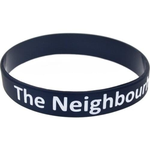 1PC The Neighbourhood Silicone Wristband Black for Music Concert Adult Size Debossed and Printed