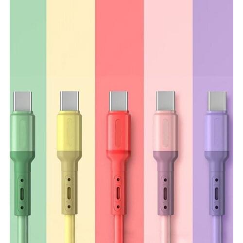 1Pc 1M USB Cable Fast Data Charging Charger USB Wire Cord Liquid Silicone Cable