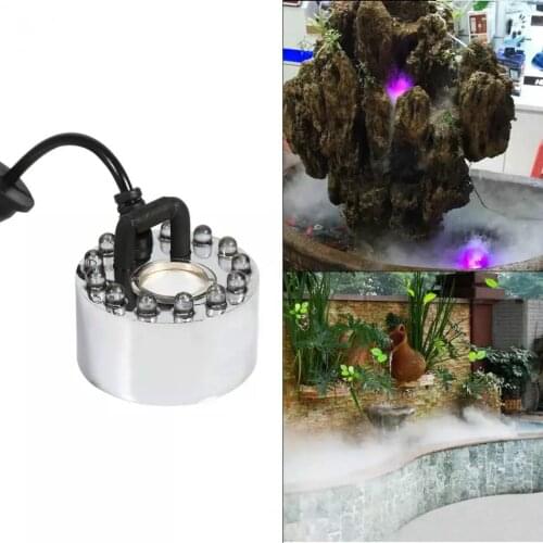 12 LED Mist Maker, Fountain Mister Foggers, Fog Maker Machine Atomizer Air Humidifier for Water Pond, Halloween, Party Decor