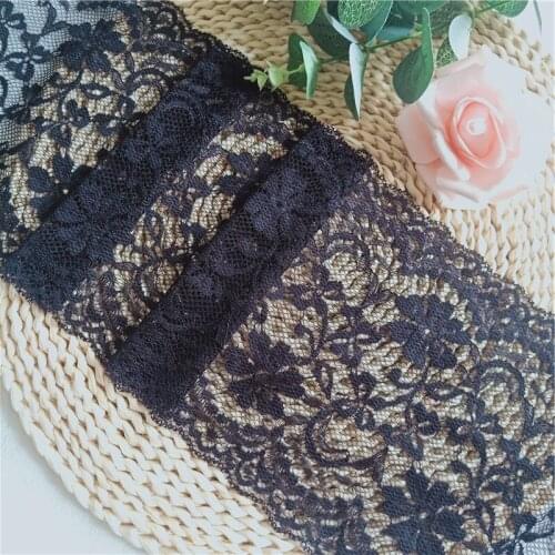 16CM Elastic Black Soft Mesh Elastic African Lace Fabric Fancy Lace Decorative Underwear E1820