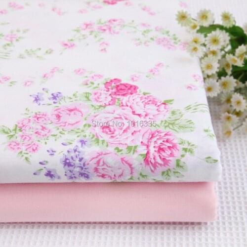 160CM Width Pink flowers printed 100% cotton twill weave fabric patchwork fabric tissu