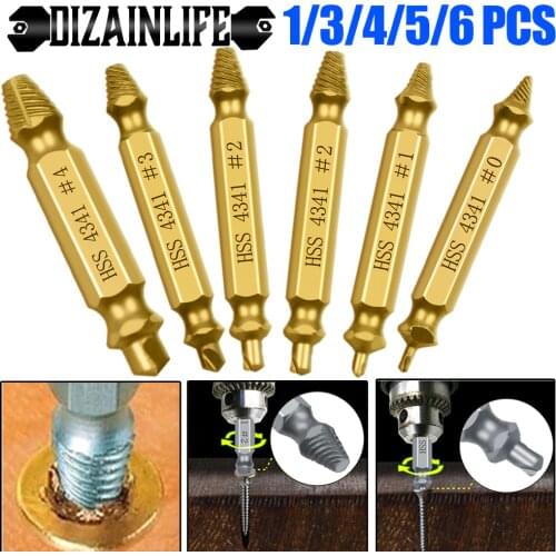 3/4/5/6Pcs Damaged Screw Extractor Drill Bit Double Side Drill Out Broken Screw Bolt Remover Extractor Tool Easily Take Out Tool