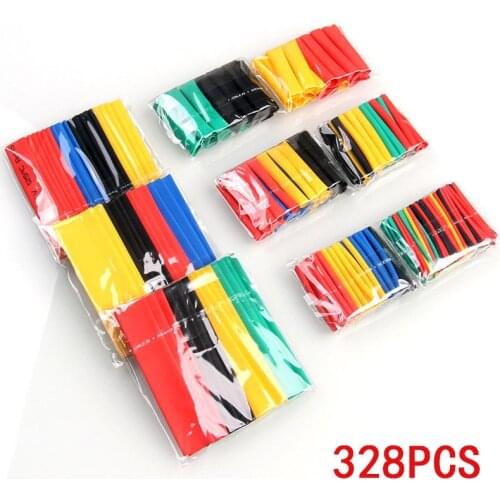 328pcs Car Electrical Cable Tube kits Heat Shrink Tube Tubing Wrap Sleeve Assorted 8 Sizes Mixed Color
