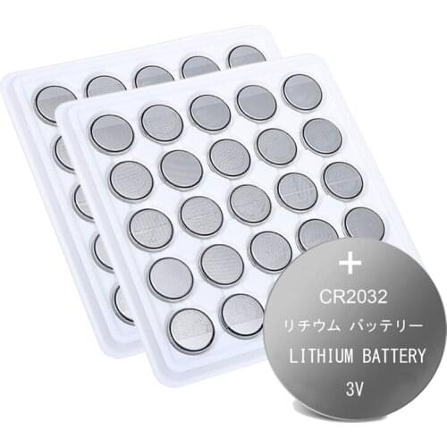 50PCS CR2032 BR2032 DL2032 Button Coin Cell Battery 3V Lithium Batteries CR 2032 for Watch Toys Computer Calculator Control