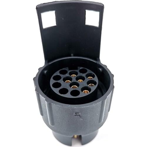 7 To 13 Pin European Car Trailer Electrics Converter Black Adapter Towbar Socket