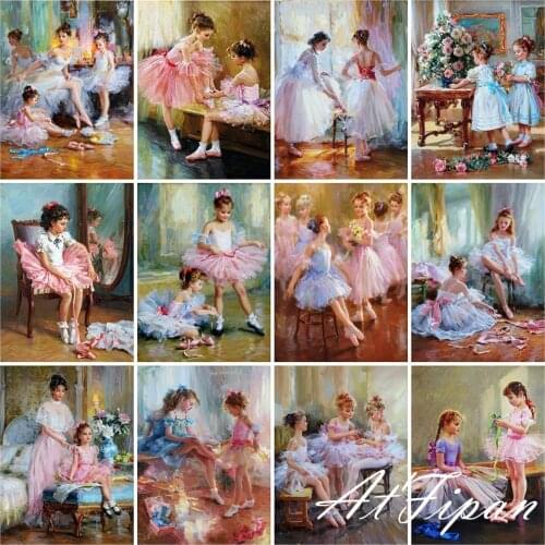 5D DIY Diamond Painting Girl Portrait Cross Stitch Kit Diamond Embroidery Ballet Handmade Gift Home Decoration