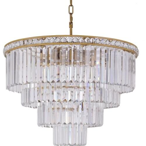 American Gold Crystal LED Lighting Luxury Round Pendant light Creative For Home Living Room dining Room Lighting Fixture