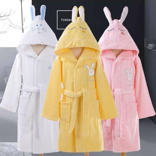 Bathrobes for Girls Unicorn Nightgown Baby Thick Velvet Robes Kids Cartoon Pajamas Children Pokemon Bath Robe Home Wear Clothing