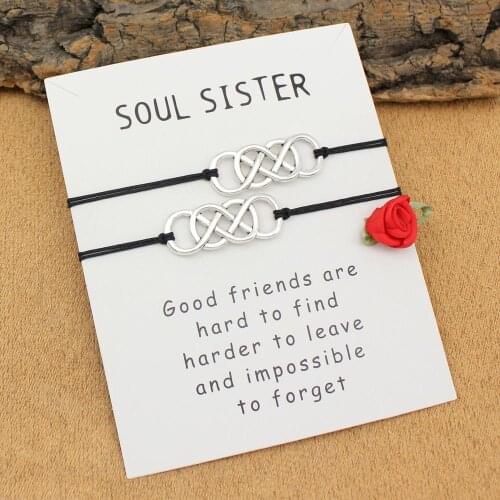 Double Infinity Bracelets Soul Sister Bracelet Soulmate Matching Bracelet Bridesmaid Bracelets Friendship Christmas Gift
