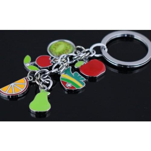 Apple pear kiwi orange keychain key ring high quality fish key chain cute chaveiro portachiavi llaveros mujer