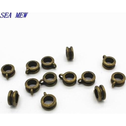 100pcs 8MM Bail Beads Antique Bronze Plated Connector Vintage Style Round Shaped Beads For Jewelry Making