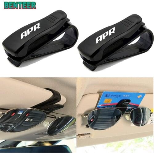 ABS APR Portable Car Glasses Cases Ticket Card Clamp Car Sun Visor Sunglasses Holder For Audi sline Volkswagen golf R20 GTI R