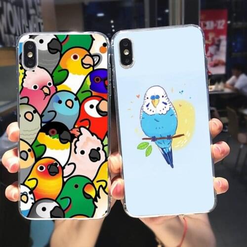 JHTAO Chubby Cockatiels Parrotlets Hello parrot bird Phone Case For Samsung Galaxy S20 FE Lite A21S A51 A71 Note20 Ultra