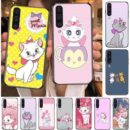 Pink Marie Cat Phone cover hull For SamSung Galaxy S8 S9 S10E S20 S21 S5 S30 Plus S20 fe 5G Lite Ultra black soft case