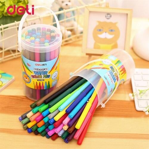 Deli 50 Colors Washable Watercolor Pens Marker water color mark pen Painting stationery Drawing Kids Artist student Supplies