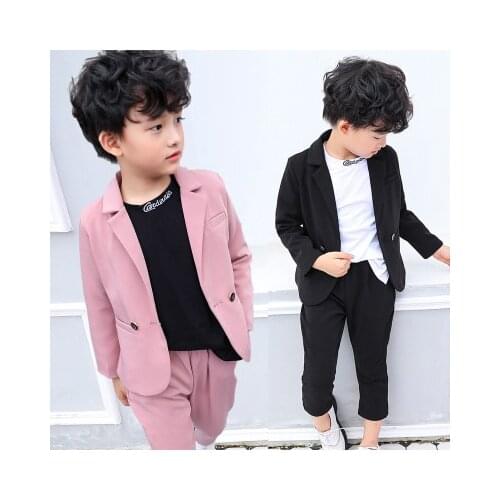 Childrens Boys Blazer Suit 2020 Autumn Korean Style Kids Boy Fashion Casual Blazer Jacket Coat Handsome Boys Suits Baby Clothes