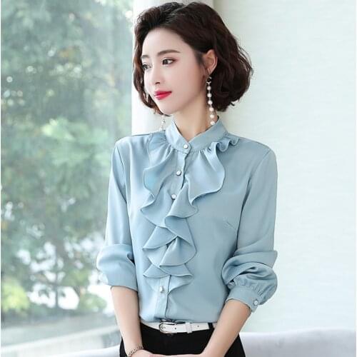 Dlywaiov Light Blue Blouses