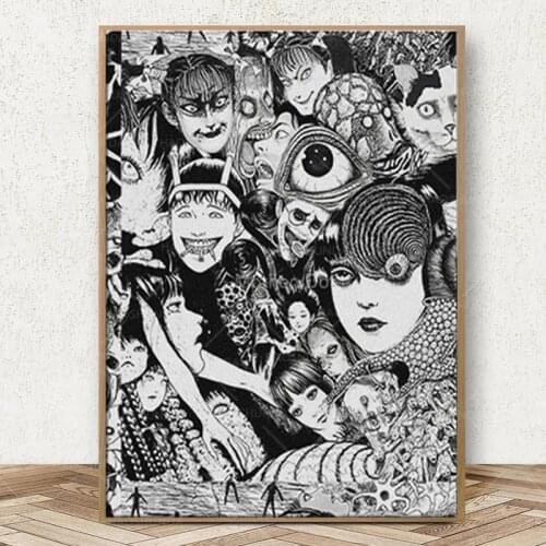 Junji Ito Tomie Horror Manga Canvas Painting Decor Wall Art Pictures Bedroom Study Home Living Room Decoration Prints Poster