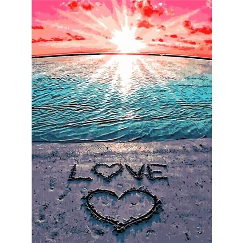 Fascination Love Girl With Beautiful Sea Diy Canvas Painting By Numbers Modern Acrylic Abstract Oil Paint By Numbers Picture