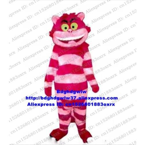 Red Cheshire Cat Mascot Costume Adult Cartoon Character Outfit Suit World Exposition Birthday Congratulations zx2903