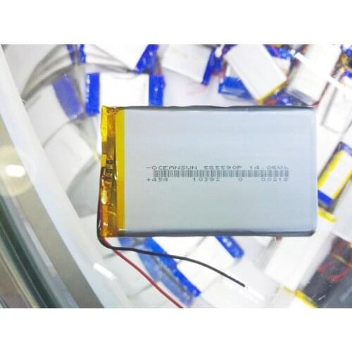 Best battery brand Free shipping 3.7 V lithium polymer battery 605590 065590 585590 3200 mah MP4 GPS electronic books