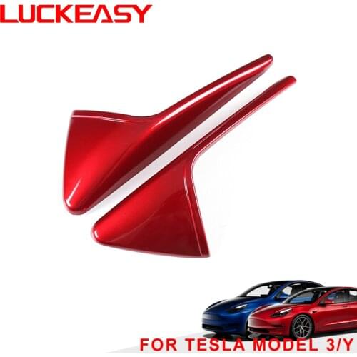 LUCKEASY for Tesla model 3 2021 exterior modified car side fender camera carbon fiber protective cover protection