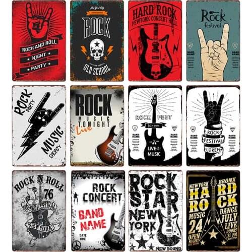 Rock Music Star Metal Tin Sign Retro Pub Iron Plate Painting Cafe Bar Club Wall Art Decor Metal Plaques Hanging Sign