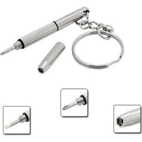 Multifunctional Outdoor Combination Tool Keychain Screwdriver Portable Mini Utility Pocket Repair Glasses Tool Key Ring Clasp