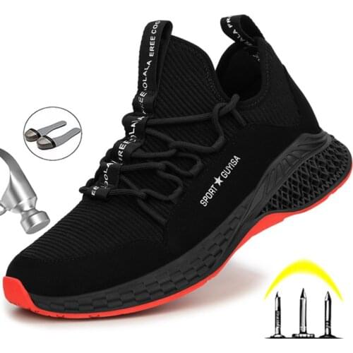 New Work Safety Shoes Men Steel Toe Shoes Boots Indestructible Work Shoes Sneakers Men Puncture-Proof Safety Boots Men Footwear