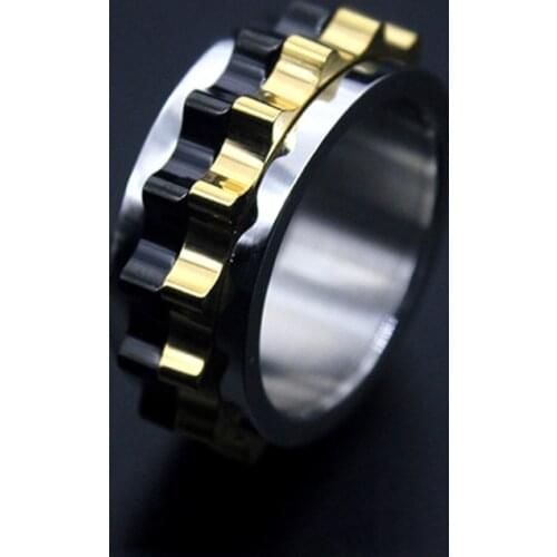 New Arrivals gear Stainless Steel Rings Men Jewelry 4mm Width gold Silver Color Rotatable Vintage Ring for Women and Men