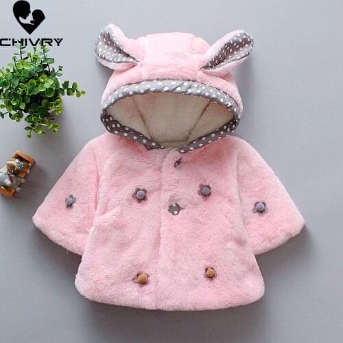 New 2020 Baby Girls Autumn Winter Woolen Cape Coat Fashion Cute Rabbit Ears Hooded Batwing Sleeve Jackets Toddler Baby Outerwear