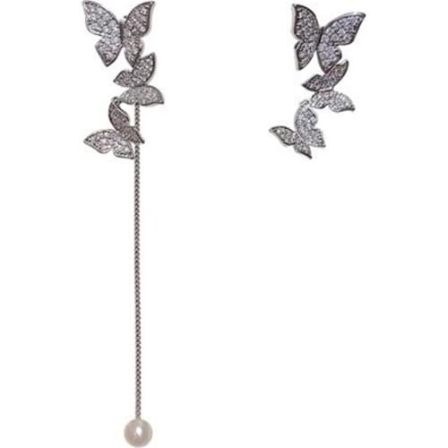 Koreas New Super Fairy Butterfly Flower Women Earrings Net Red Sweet Trend Long Tassel temperament Pendant Earrings For Women