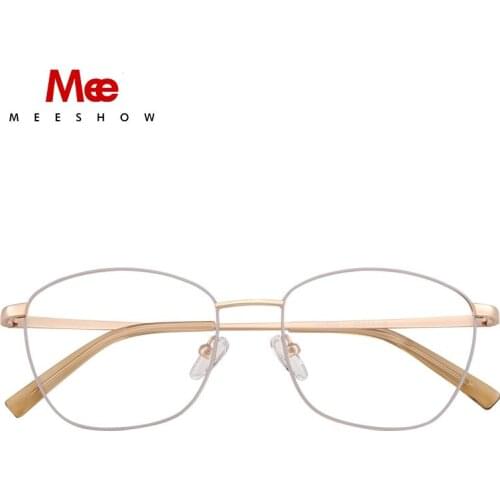 Meeshow Titanium alloy Glasses Frame Men women square eyeglasses meeshowretro soculos de grau feminino prescription 8905
