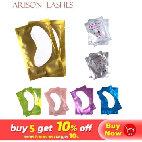 50/100 Pairs/Lot Patches for Eyelash Extension Under Eye Pads Paper Patches Pink Lint free Stickers for False Eyelashes