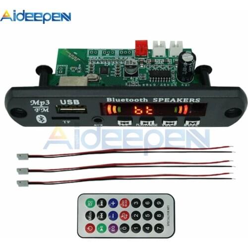 DC 12V Bluetooth 5.0 APE/MP3 Decoder Board Car FM Radio MP3 Player Support TF Card USB AUX Audio Decording Board 2*15W Amplifier